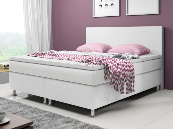 4260263718005-8 IHG Boxspringbett Madrid 180x200 cm Kunstleder Weiß