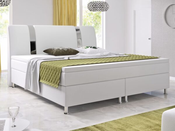 4260263718173-3 IHG Boxspringbett Riva 180x200 cm Kunstleder Weiß