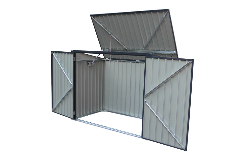 50NRTH Metall Mülltonnenbox und Aufbewahrungsbox 5×3 dunkelgrau