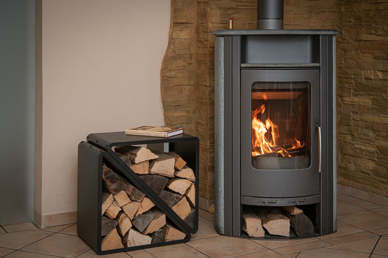50NRTH Westmann Stahl Kaminholzregal Holzlager schwarz 57x36x56 cm