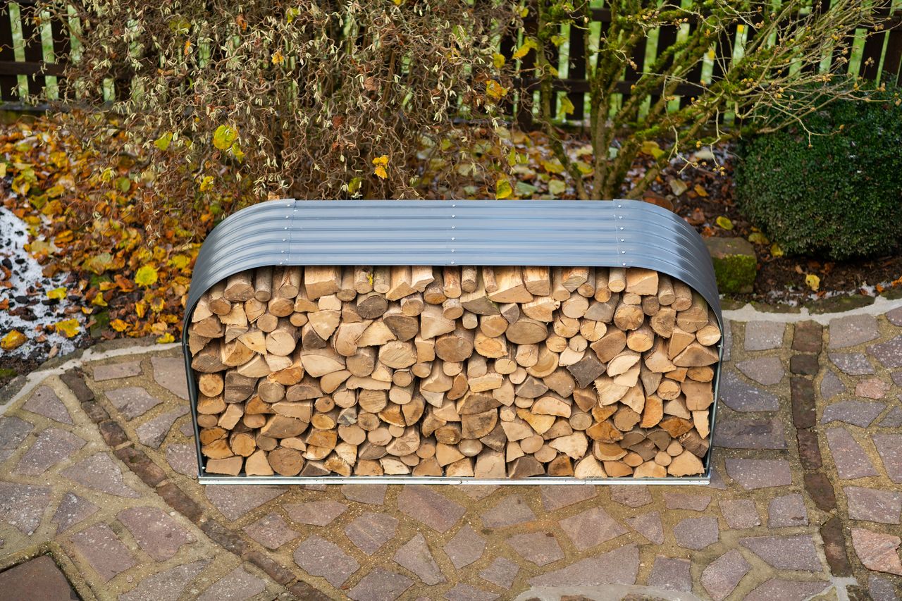 50NRTH Westmann Stahl Kaminholzregal, anthrazit, 46x212x111 cm