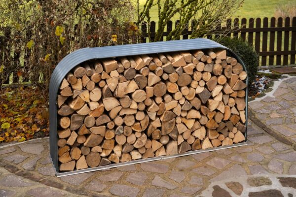 4260280775678-2 50NRTH Westmann Stahl Kaminholzregal, anthrazit, 46x212x111 cm