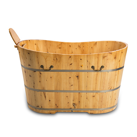 PureHaven freistehende Holzbadewanne 120x62cm aus Zedernholz 120 L
