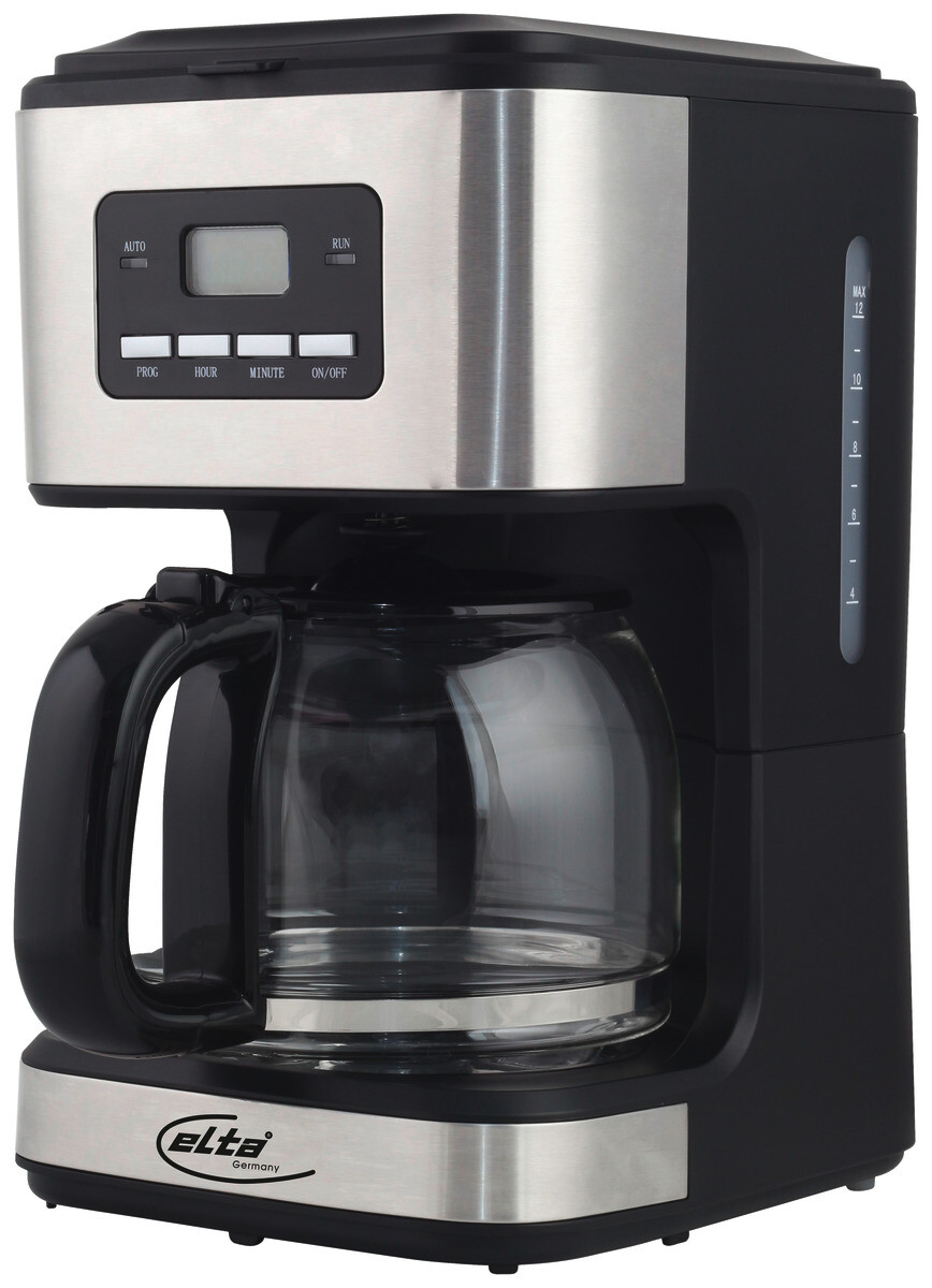 Elta Kaffeeautomat KM-900.15TS silber schwarz Metall Glas Kunststoff B/H/L: ca. 27x19x33 cm