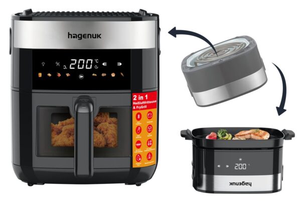 Hagenuk 2 in 1 Heißluftfritteuse & Grill 8001223