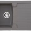 Respekta Einbauspüle Boston 86 x 50 G Beton grau Mineralite B/H/T: ca. 86x20x50 cm