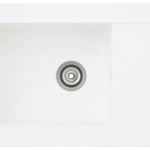 Respekta Einbauspüle Denver 86 x 50 W weiß Mineralite B/H/T: ca. 86x20x50 cm