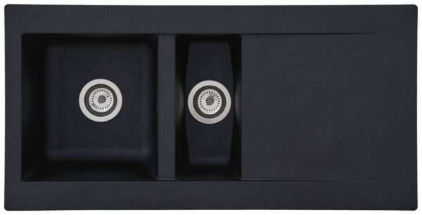 Respekta Einbauspüle Denver 1,5 100 x 50 S schwarz Mineralite B/H/T: ca. 100x20x50 cm