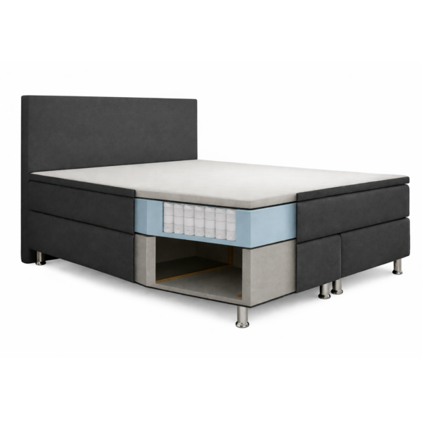 IHG Boxspringbett Berlin 180x200 cm Webstoff Anthrazit