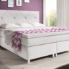 IHG Boxspringbett Oxford 180x200 cm Kunstleder Weiß