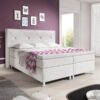 IHG Boxspringbett Oxford 180x200 cm Kunstleder Weiß