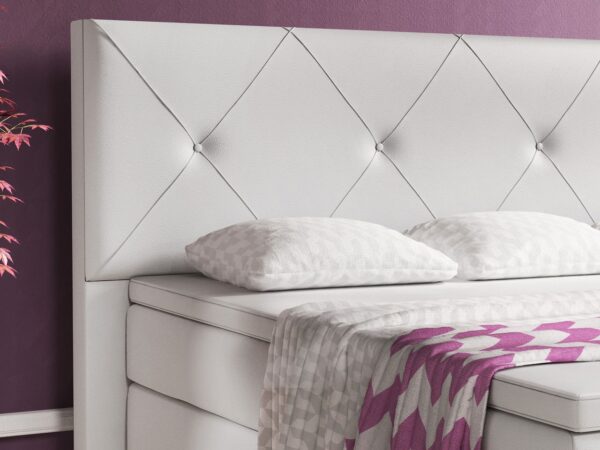 IHG Boxspringbett Oxford 180x200 cm Kunstleder Weiß