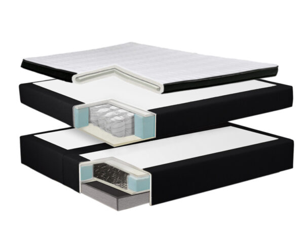 IHG Boxspringbett Oxford 180x200 cm Kunstleder Weiß