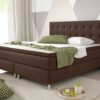 IHG Boxspringbett Köln 180x200 Webstoff Braun