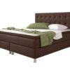 IHG Boxspringbett Köln 180x200 Webstoff Braun