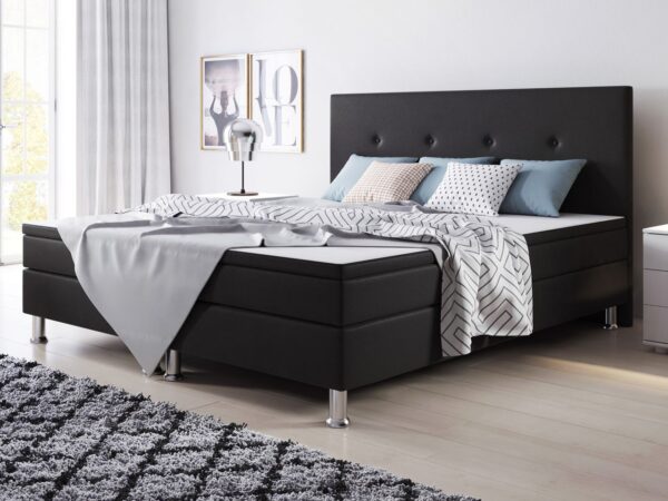 IHG Boxspringbett Jump 180x200 Webstoff Schwarz Typ 2