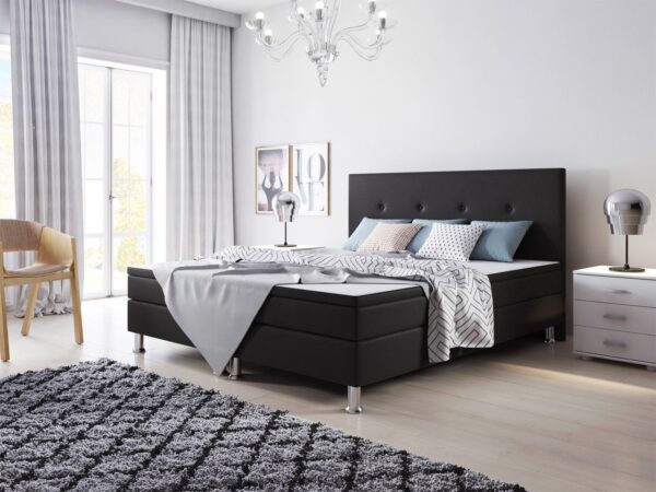 IHG Boxspringbett Jump 180x200 Webstoff Schwarz Typ 2