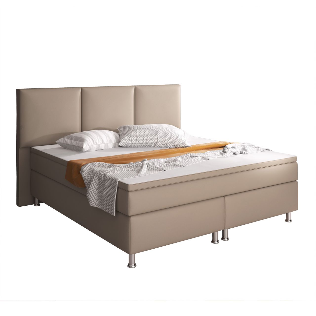 IHG Boxspringbett Oslo 180×200 cm Kunstleder Muddy