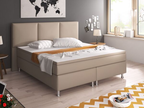 IHG Boxspringbett Oslo 180x200 cm Kunstleder Muddy