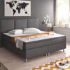 IHG Boxspringbett Oslo mit Bettkasten 180x200 cm Kunstleder Anthrazit