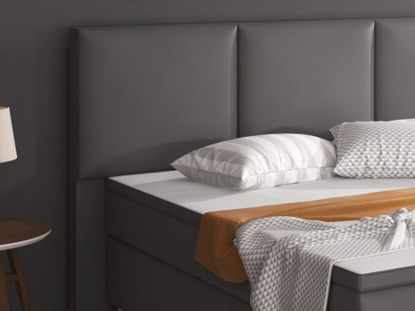 IHG Boxspringbett Oslo mit Bettkasten 180x200 cm Kunstleder Anthrazit