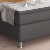 IHG Boxspringbett Oslo mit Bettkasten 180x200 cm Kunstleder Anthrazit