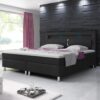 4260465773970-2 IHG Boxspringbett MILANO ca.180x200 cm – Schwarz mit Topper – Optik