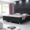 4260465773970-3 IHG Boxspringbett MILANO ca.180x200 cm – Schwarz mit Topper – Optik