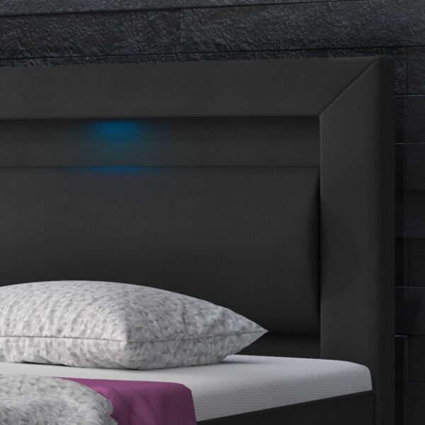 4260465773970-4 IHG Boxspringbett MILANO ca.180x200 cm – Schwarz mit Topper – Optik
