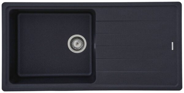 Respekta Einbauspüle Columbia 100 x 50 S schwarz Granitverbundmaterial B/H/T: ca. 100x18,5x50 cm