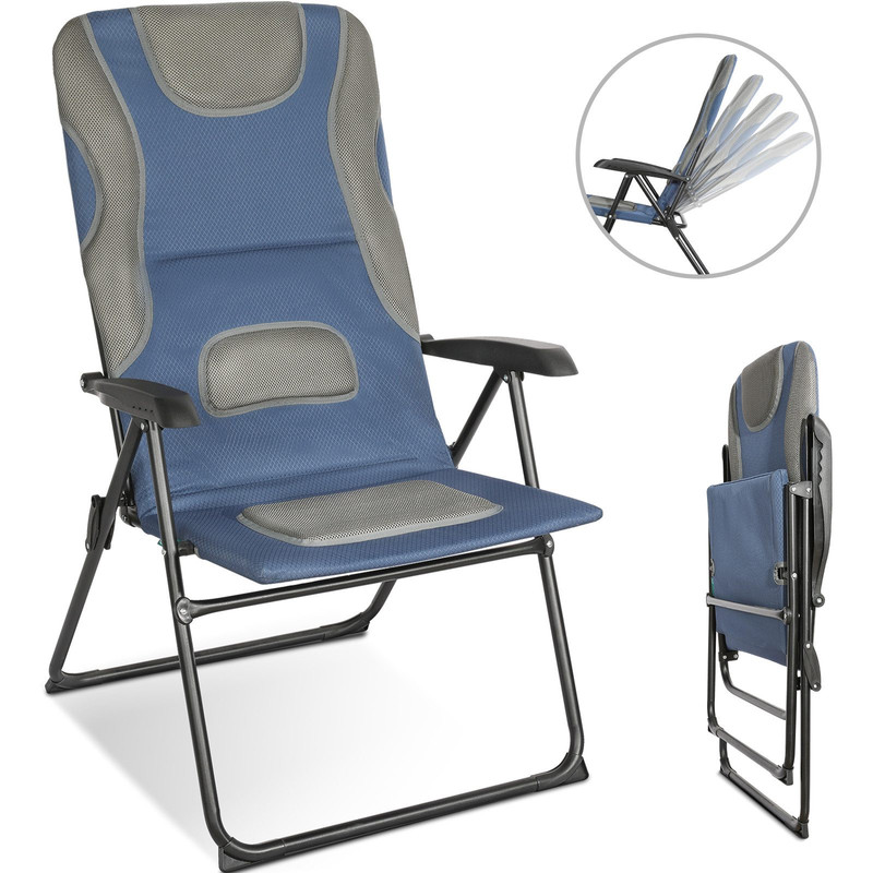Homecall Gartenstuhl Hochlehner Campingstuhl Klappstühle, 5 – Fach Verstellbar, 3D – Mesh, bis 150KG