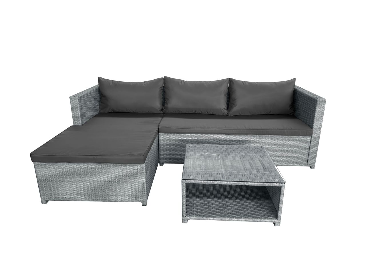 Happy Home 3tlg. Loungeset HGS62 – DGR dunkelgrau