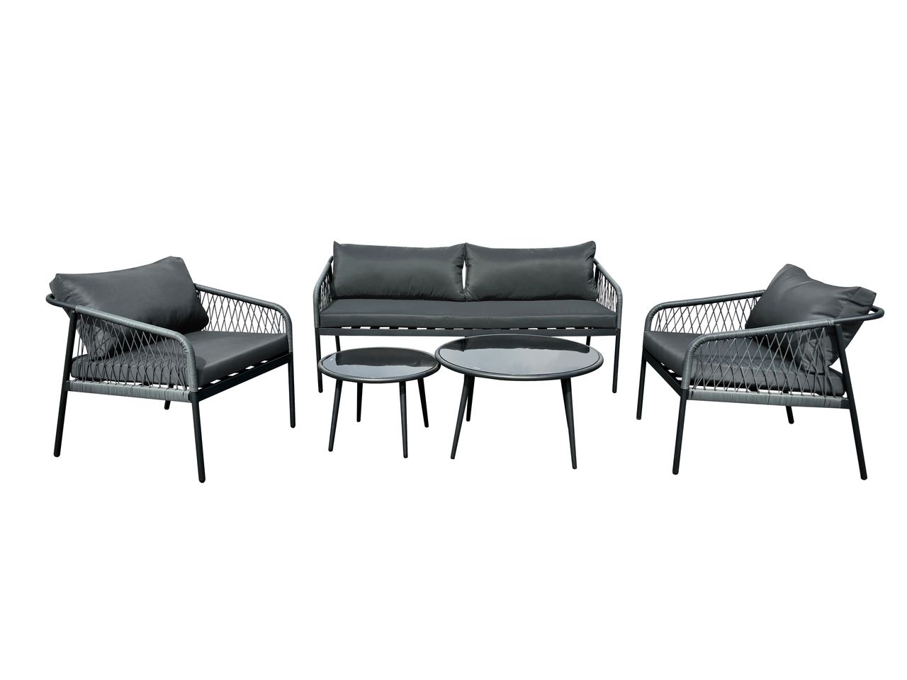 Happy Home 5tlg. Loungeset HGS67 – DGR dunkelgrau
