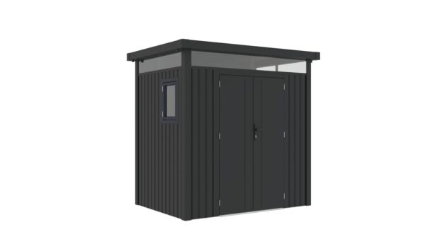 Never Indoor Metallgerätehaus "ELSA", ca. 230 x 166 x 222 cm – Glänzendes Grau