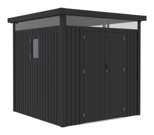 Never Indoor Metallgerätehaus „ELSA“, ca. 230 x 230 x 222 cm – Glänzendes Grau