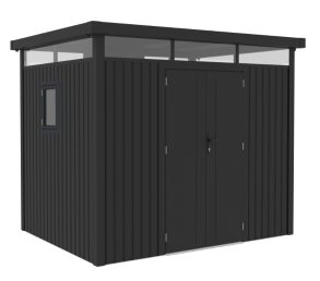 Never Indoor Metallgerätehaus „ELSA“, ca. 294 x 230 x 222 cm – Glänzendes Grau