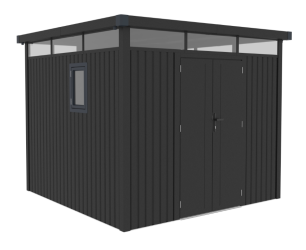 Never Indoor Metallgerätehaus "ELSA", ca. 294 x 294 x 222 cm – Glänzendes Grau