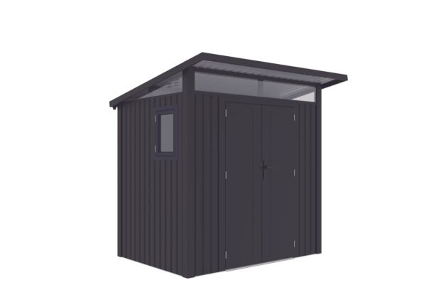 Never Indoor Metallgerätehaus "LENA", ca. 225 x 190 x 223 cm – Glänzendes Grau