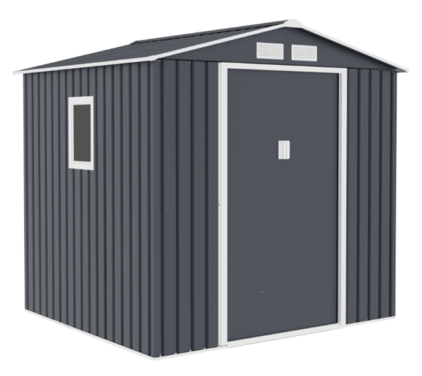 Never Indoor Metallgerätehaus "HANNA", ca. 213 x 195 x 205 cm – Grau/Weiß