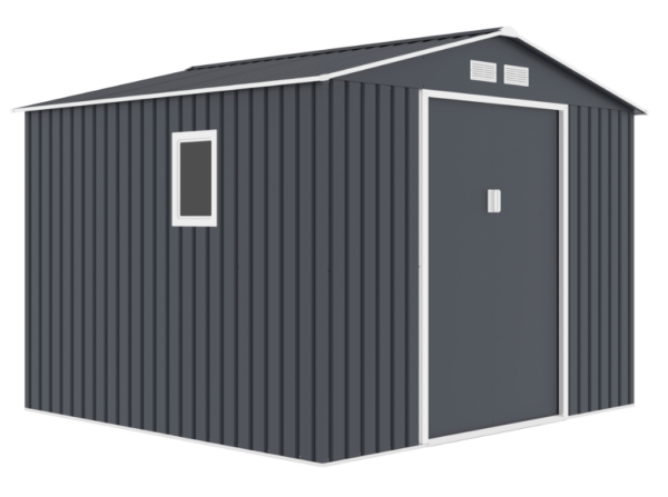Never Indoor Metallgerätehaus "HANNA", ca. 277 x 259 x 213 cm – Grau/Weiß