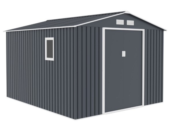 Never Indoor Metallgerätehaus "HANNA", ca. 277 x 322 x 213 cm – Grau/Weiß
