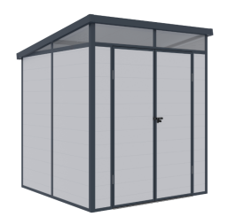 Never Indoor Kunststoff – Gerätehaus „TOYA“, ca. 190 x 192 x 215 cm – Hellgrau/Grau