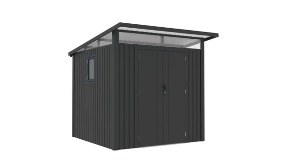 Never Indoor Metallgerätehaus "LENA", ca. 225 x 253 x 221 cm – Glänzendes Grau