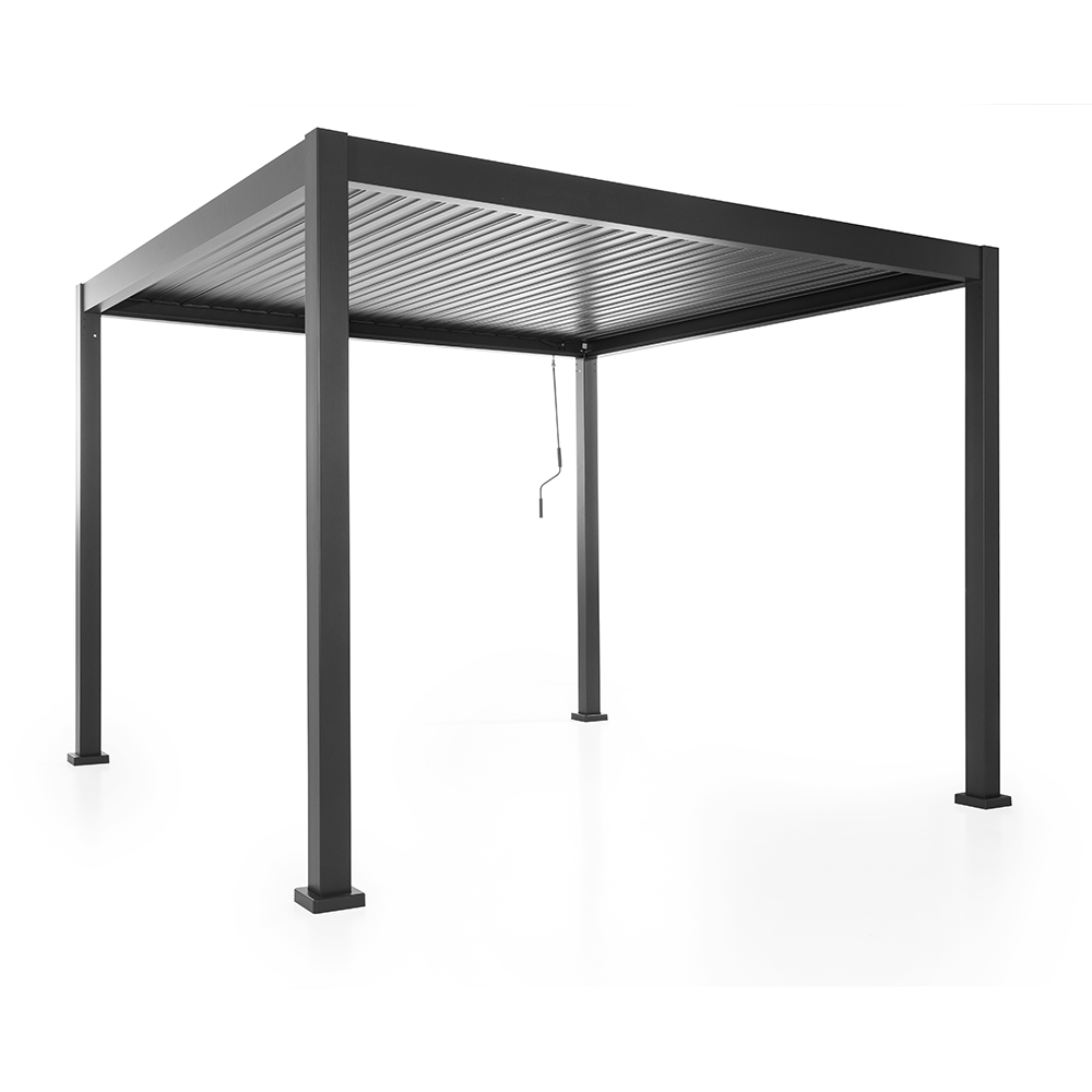 Never Indoor Aluminium-Pergola mit beweglicher Entlüftung, ca. 300 x 300 x 230 cm – Anthrazit