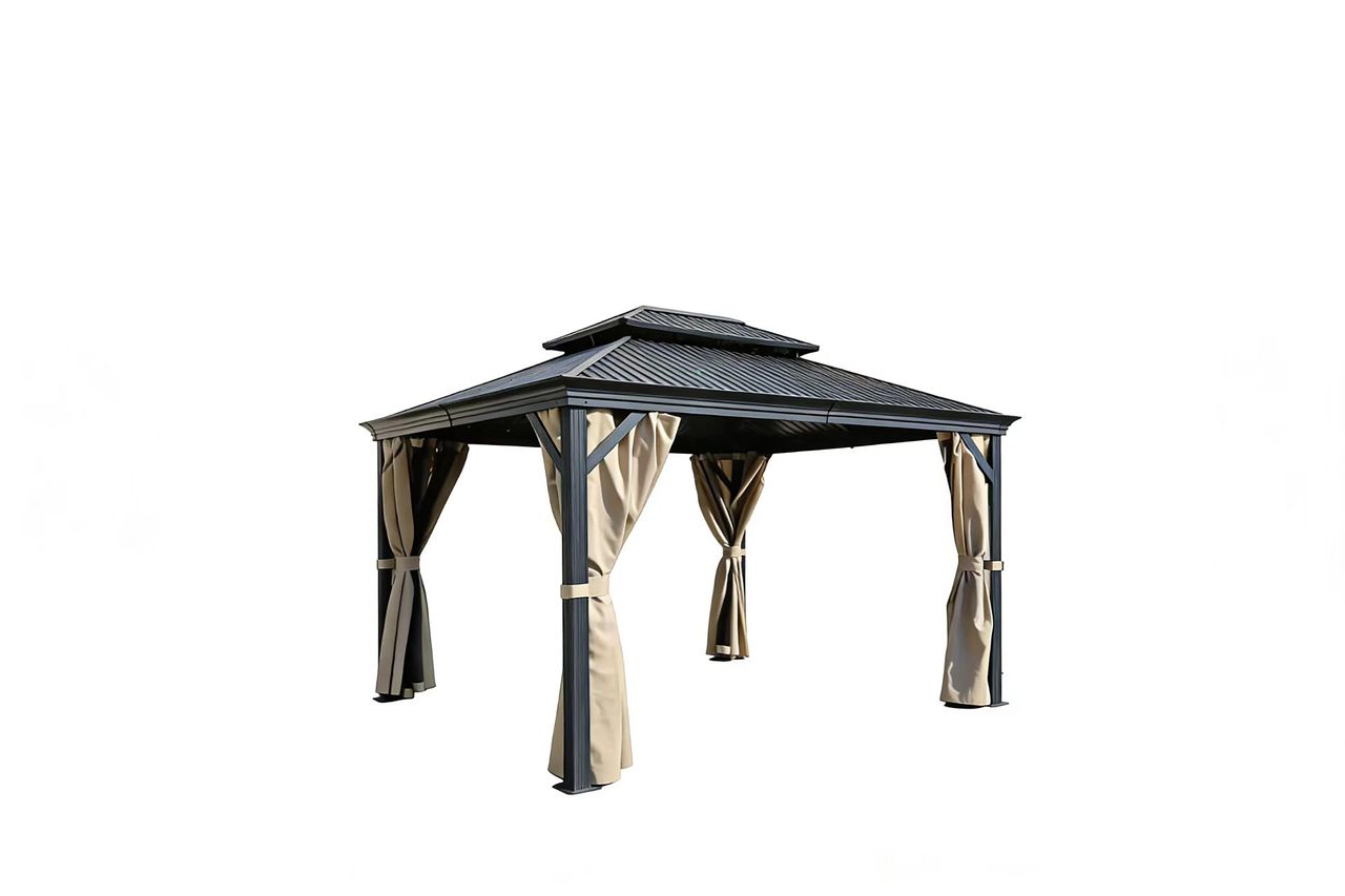 Never Indoor Pavillon “Sofia” aus Aluminium & Stahl ca. 365 x 300 x 282 cm – Anthrazit