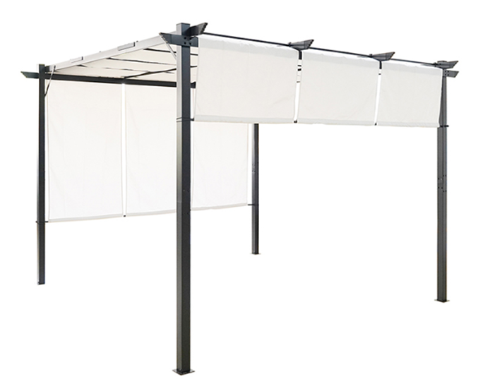 Never Indoor Pergola aus Stahl ca. 295 x 295 x 225 cm – Weiß