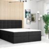 Möbel Punkt Boxspringbett PRAG Chesterfield mit Bettkasten, ca.180 x 200 cm – Schwarz