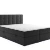 Möbel Punkt Boxspringbett PRAG Chesterfield mit Bettkasten, ca.180 x 200 cm – Schwarz