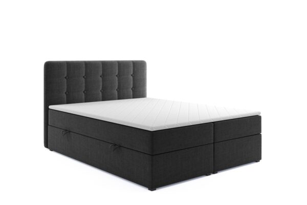 Möbel Punkt Boxspringbett PRAG Chesterfield mit Bettkasten, ca.180 x 200 cm – Schwarz
