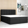 Möbel Punkt Boxspringbett PRAG Chesterfield mit Bettkasten, ca.180 x 200 cm – Schwarz